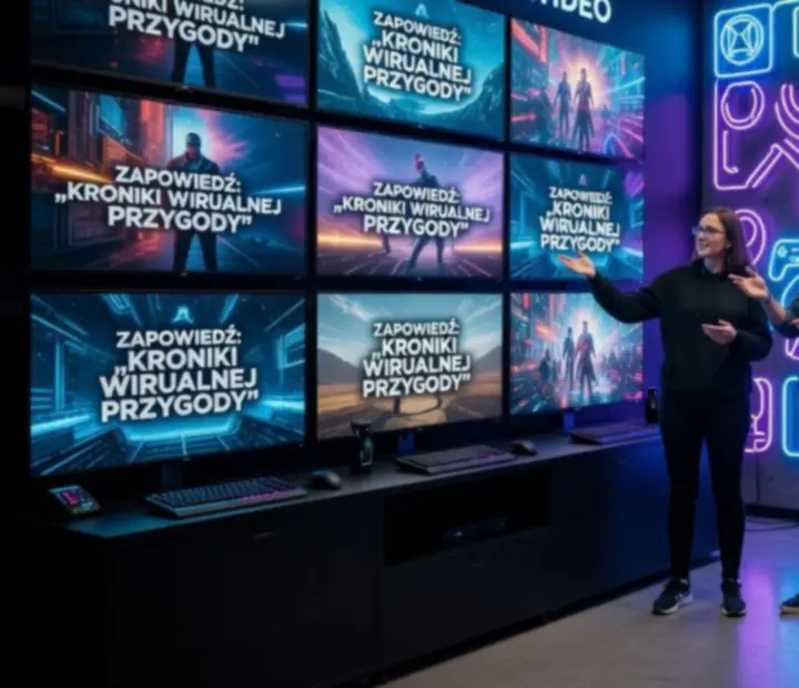 Polskie studio gier prezentujące nową produkcję podczas futurystycznej konferencji
